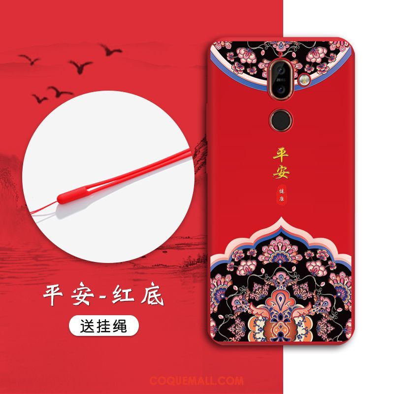 Étui Nokia 7 Plus Tendance Incassable Vent, Coque Nokia 7 Plus Rouge Protection