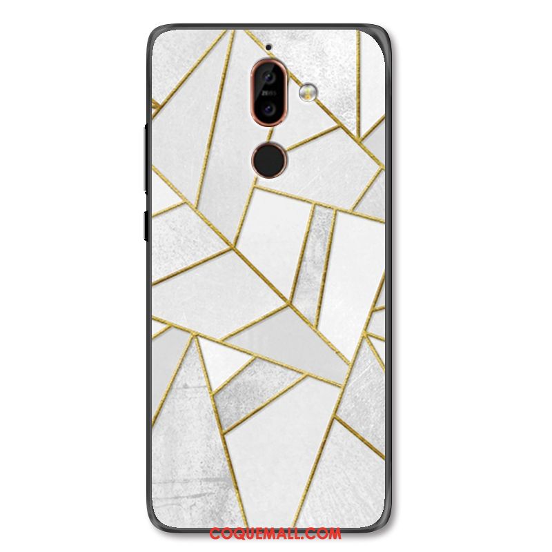 Étui Nokia 7 Plus Téléphone Portable Dimensionnel Créatif, Coque Nokia 7 Plus Géométrie Fluide Doux