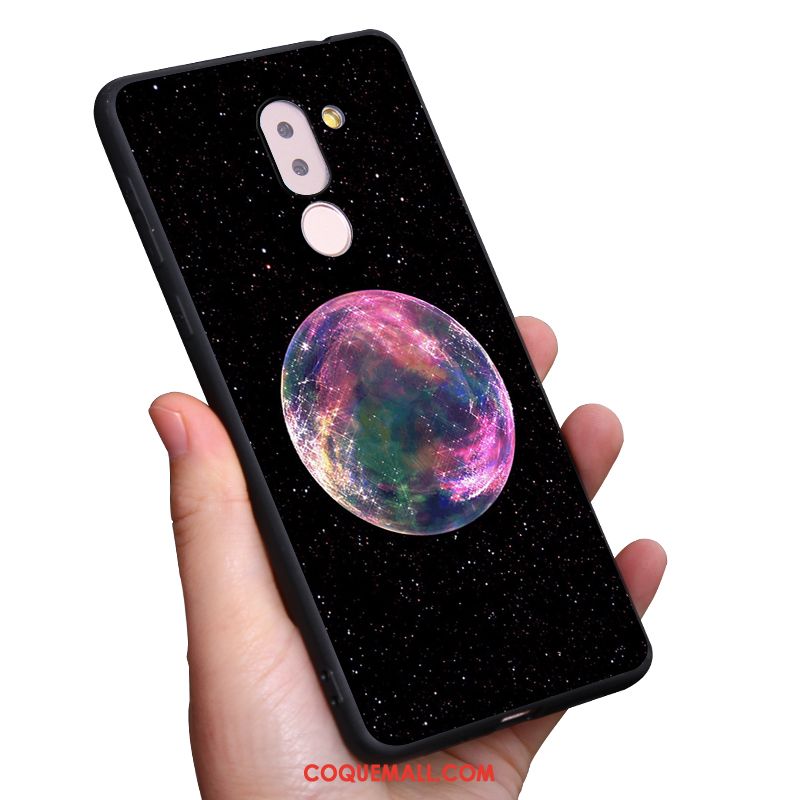 Étui Nokia 7 Plus Téléphone Portable Rose Ciel Étoilé, Coque Nokia 7 Plus Planète Fluide Doux