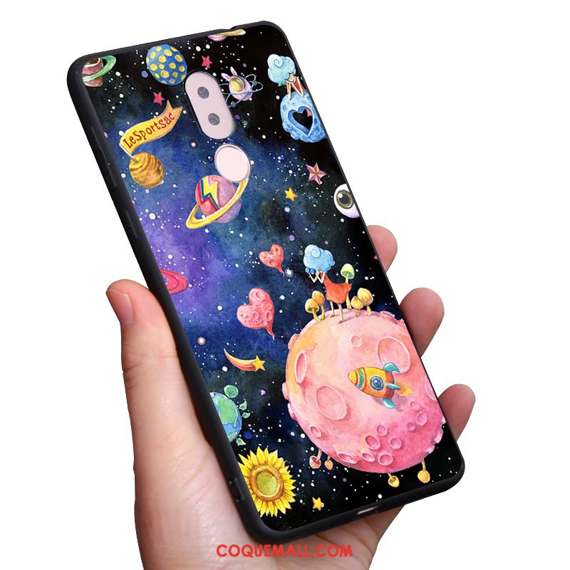 Étui Nokia 7 Plus Téléphone Portable Rose Ciel Étoilé, Coque Nokia 7 Plus Planète Fluide Doux