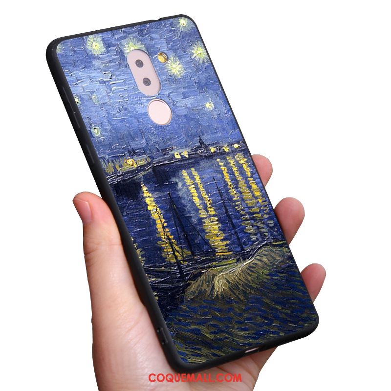 Étui Nokia 7 Plus Téléphone Portable Rose Ciel Étoilé, Coque Nokia 7 Plus Planète Fluide Doux