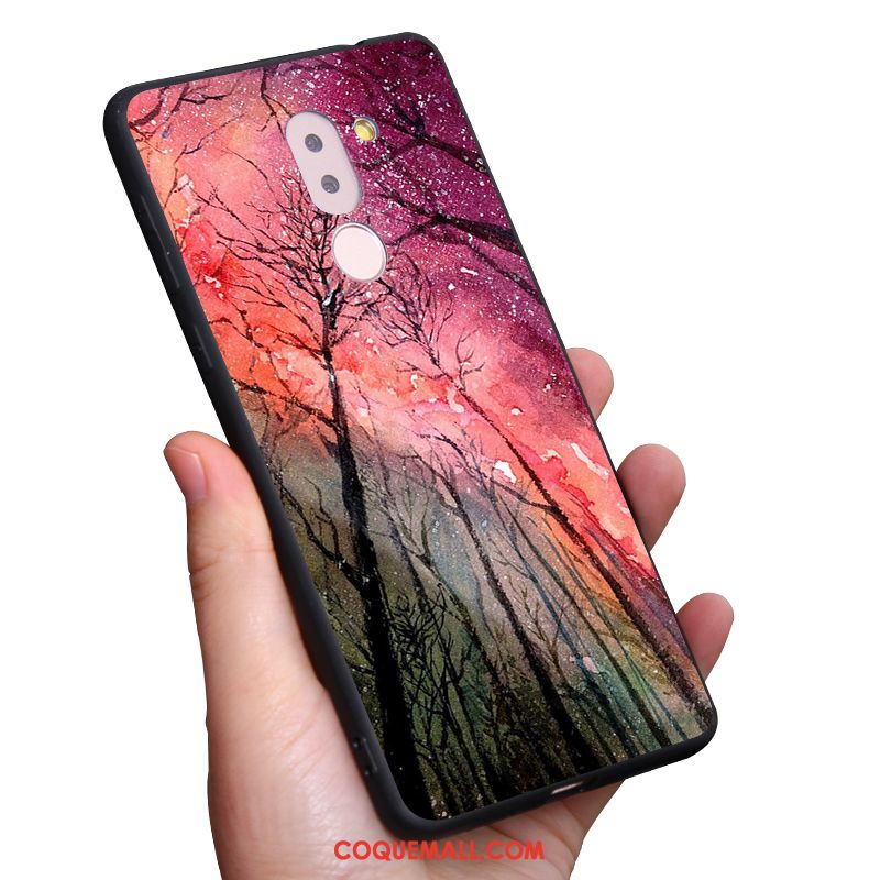 Étui Nokia 7 Plus Téléphone Portable Rose Ciel Étoilé, Coque Nokia 7 Plus Planète Fluide Doux