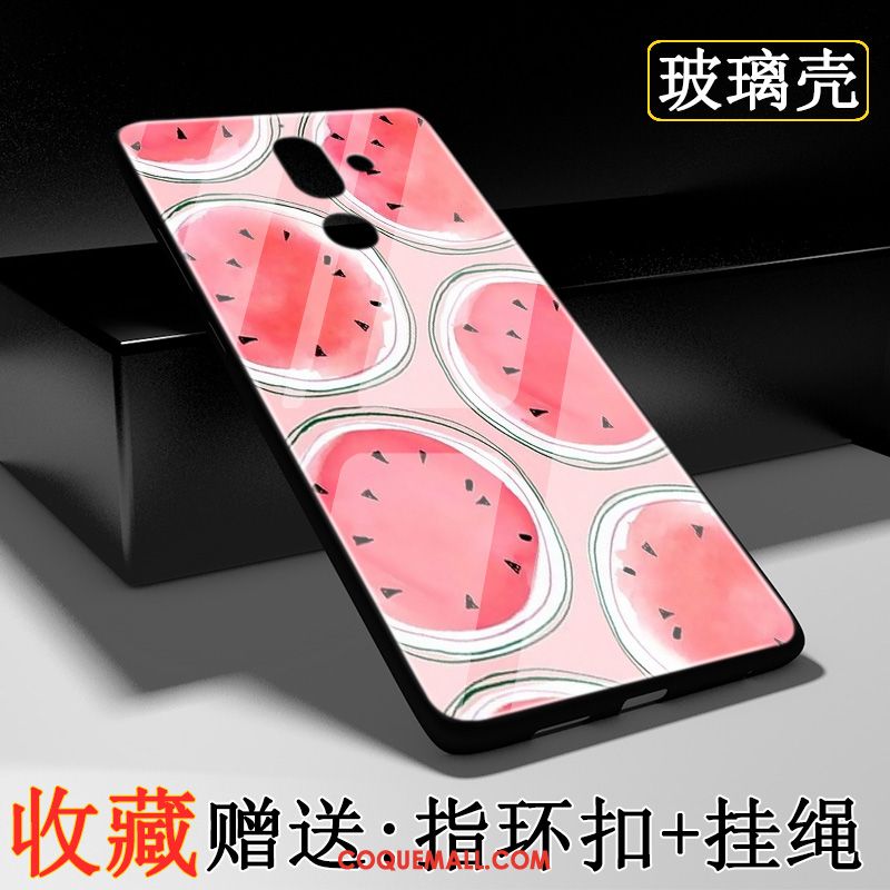 Étui Nokia 7 Plus Verre Fruit Incassable, Coque Nokia 7 Plus Rose Tout Compris