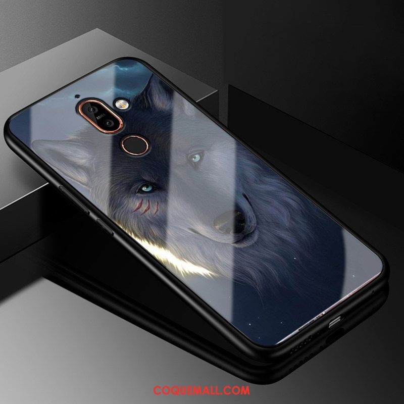 Étui Nokia 7 Plus Verre Tendance Frais, Coque Nokia 7 Plus Protection Tout Compris