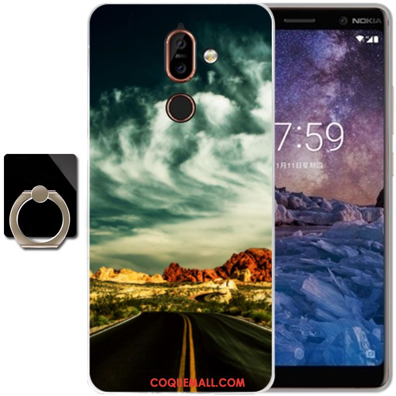 Étui Nokia 7 Plus Vert Tout Compris Incassable, Coque Nokia 7 Plus Téléphone Portable Silicone