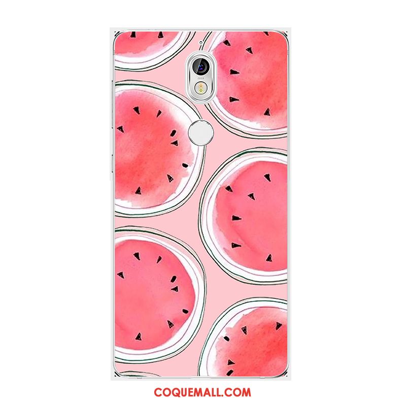 Étui Nokia 7 Protection Transparent Fluide Doux, Coque Nokia 7 Dessin Animé Rose