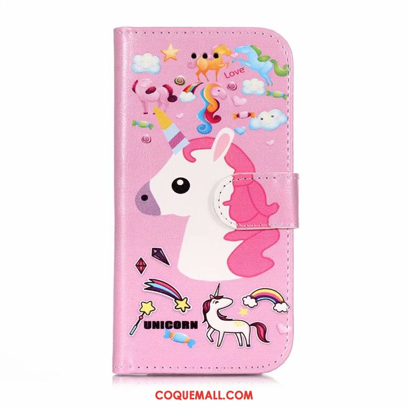 Étui Nokia 7 Rose Portefeuille Étui En Cuir, Coque Nokia 7 Peinture Protection