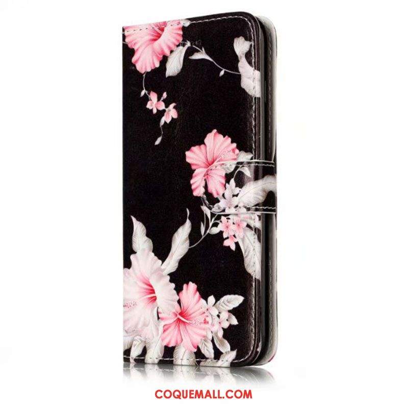 Étui Nokia 7 Rose Portefeuille Étui En Cuir, Coque Nokia 7 Peinture Protection