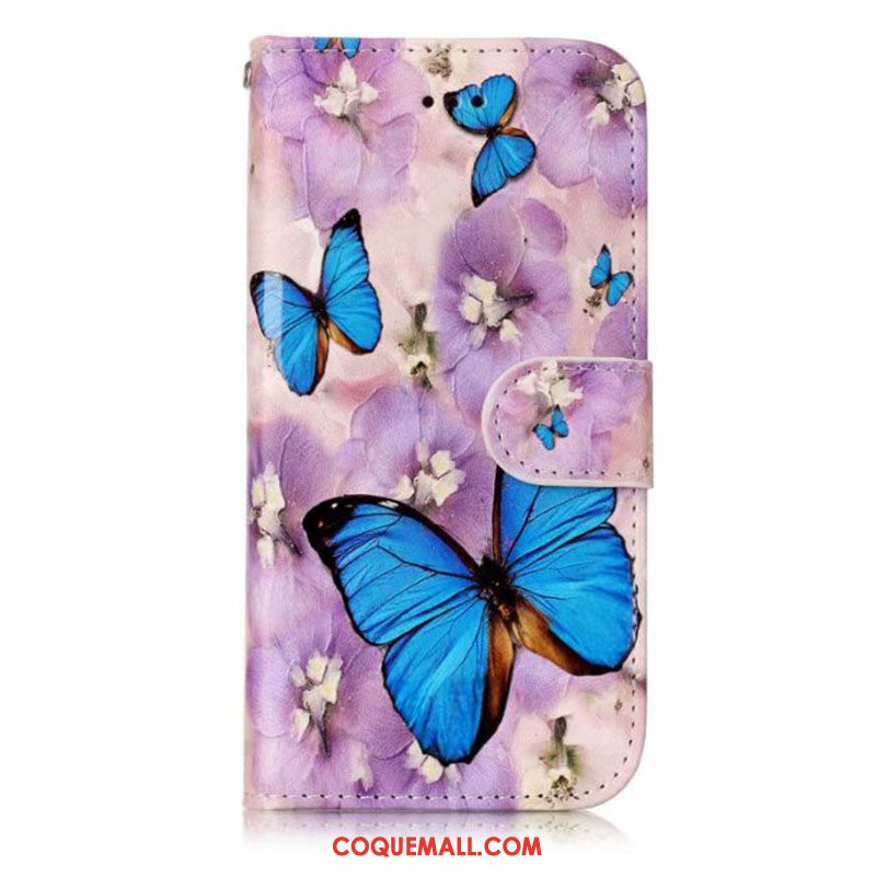 Étui Nokia 7 Rose Portefeuille Étui En Cuir, Coque Nokia 7 Peinture Protection