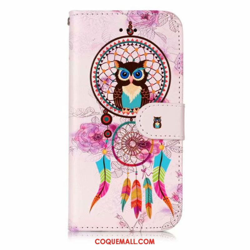 Étui Nokia 7 Rose Portefeuille Étui En Cuir, Coque Nokia 7 Peinture Protection