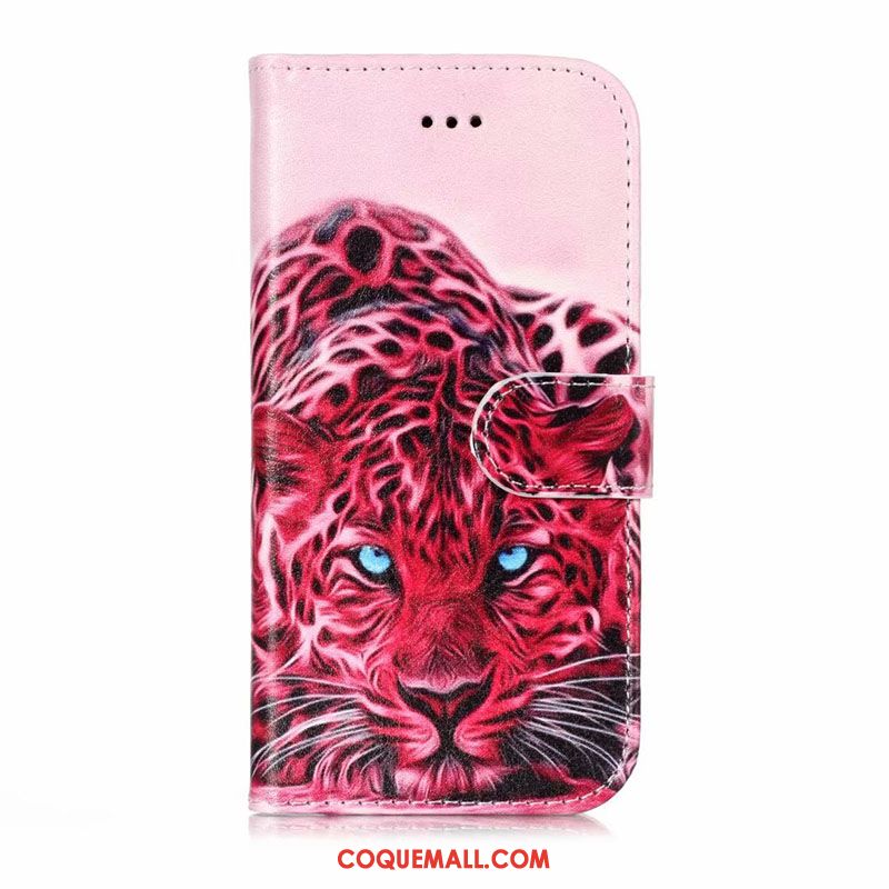 Étui Nokia 7 Rose Portefeuille Étui En Cuir, Coque Nokia 7 Peinture Protection