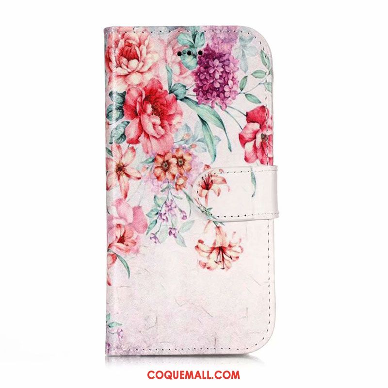 Étui Nokia 7 Rose Portefeuille Étui En Cuir, Coque Nokia 7 Peinture Protection