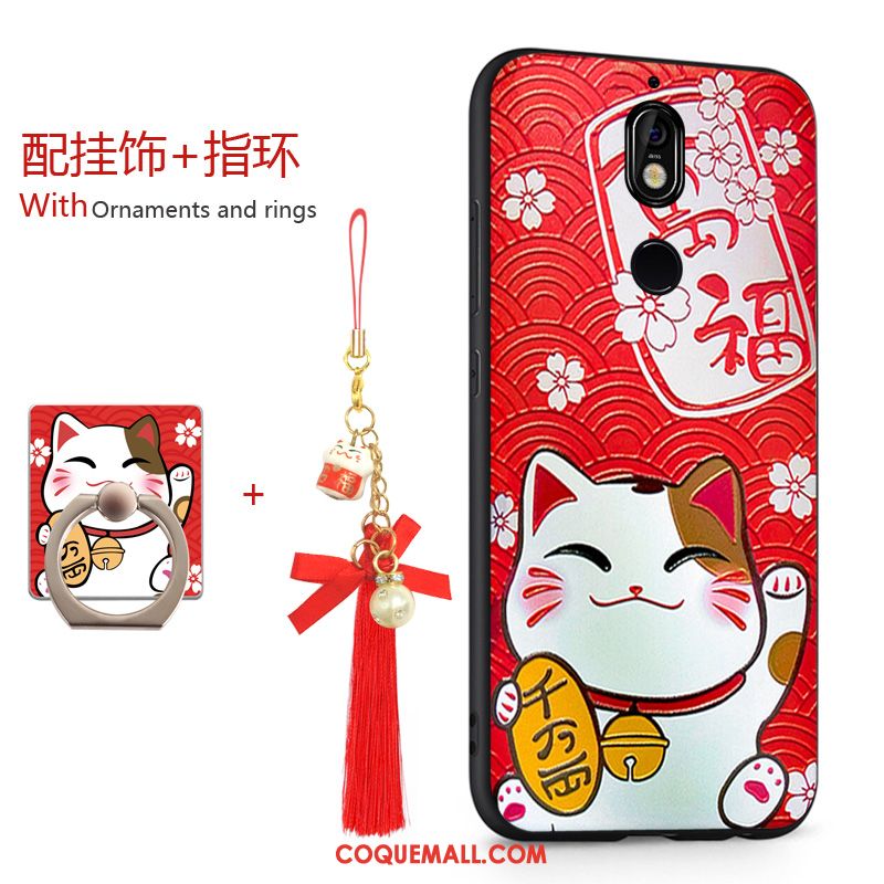 Étui Nokia 7 Silicone Rouge Tout Compris, Coque Nokia 7 Nouveau Incassable