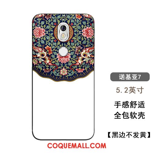 Étui Nokia 7 Style Chinois Fluide Doux Sac, Coque Nokia 7 Silicone Ornements Suspendus