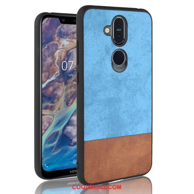 Étui Nokia 8.1 Couture Couleurs Téléphone Portable Tout Compris, Coque Nokia 8.1 Noir Protection