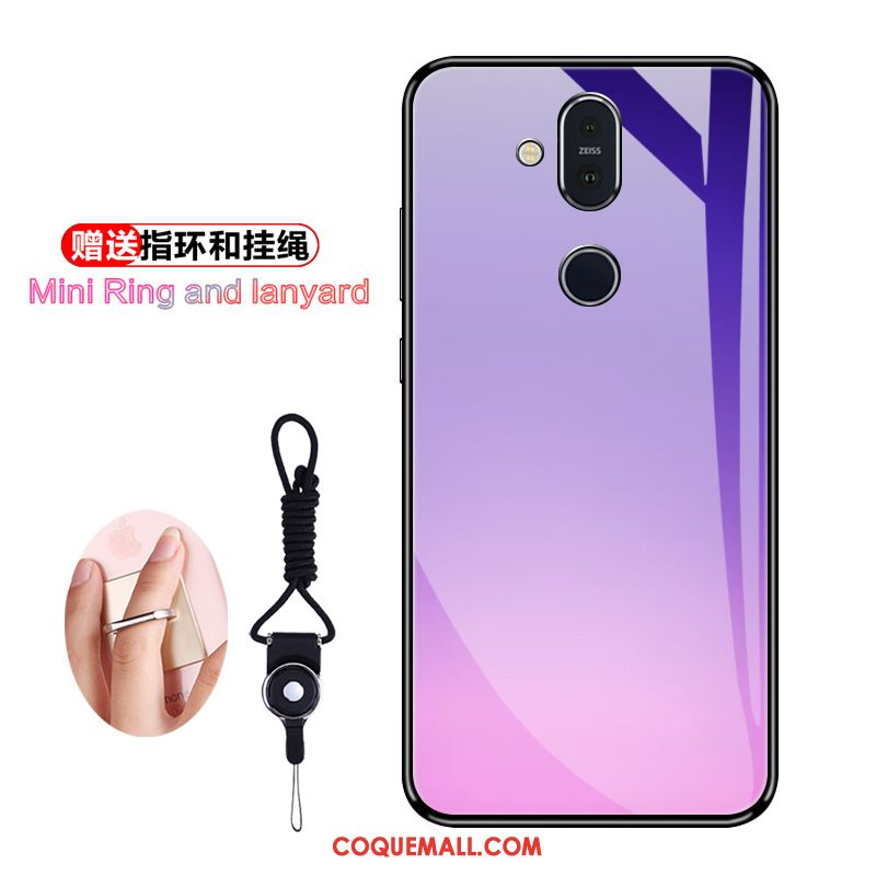 Étui Nokia 8.1 Dégradé De Couleur Membrane Rose, Coque Nokia 8.1 Créatif Violet