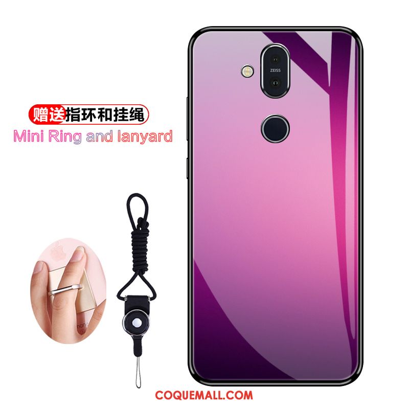 Étui Nokia 8.1 Dégradé De Couleur Membrane Rose, Coque Nokia 8.1 Créatif Violet