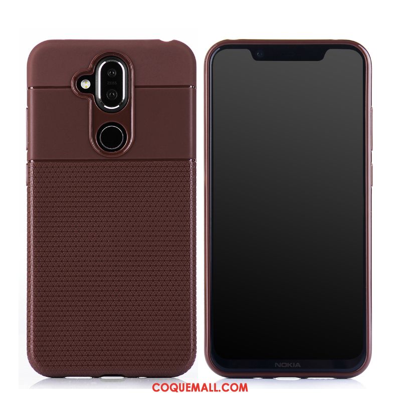 Étui Nokia 8.1 Fluide Doux Noir Protection, Coque Nokia 8.1 Tout Compris Téléphone Portable