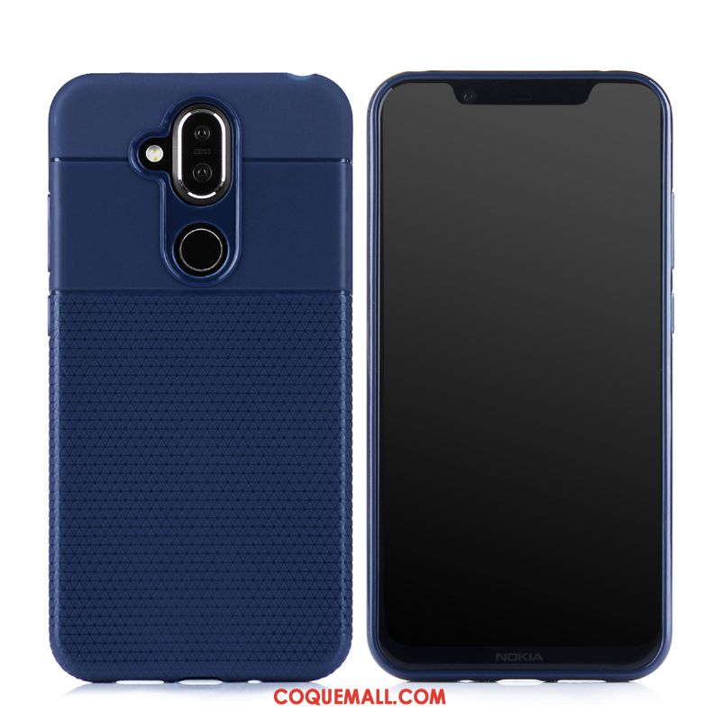 Étui Nokia 8.1 Fluide Doux Noir Protection, Coque Nokia 8.1 Tout Compris Téléphone Portable