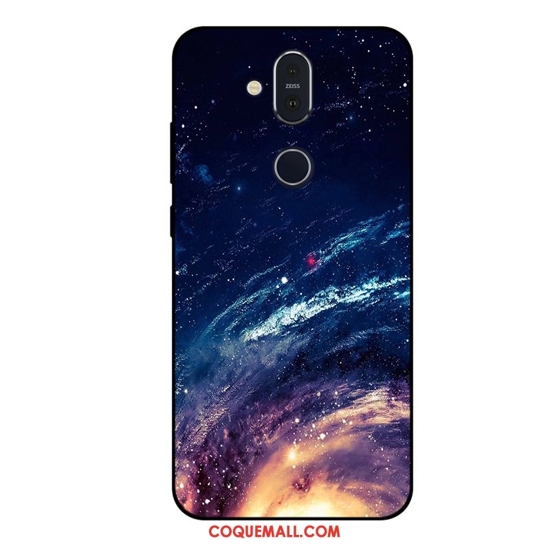 Étui Nokia 8.1 Incassable Ciel Étoilé Téléphone Portable, Coque Nokia 8.1 Protection Violet