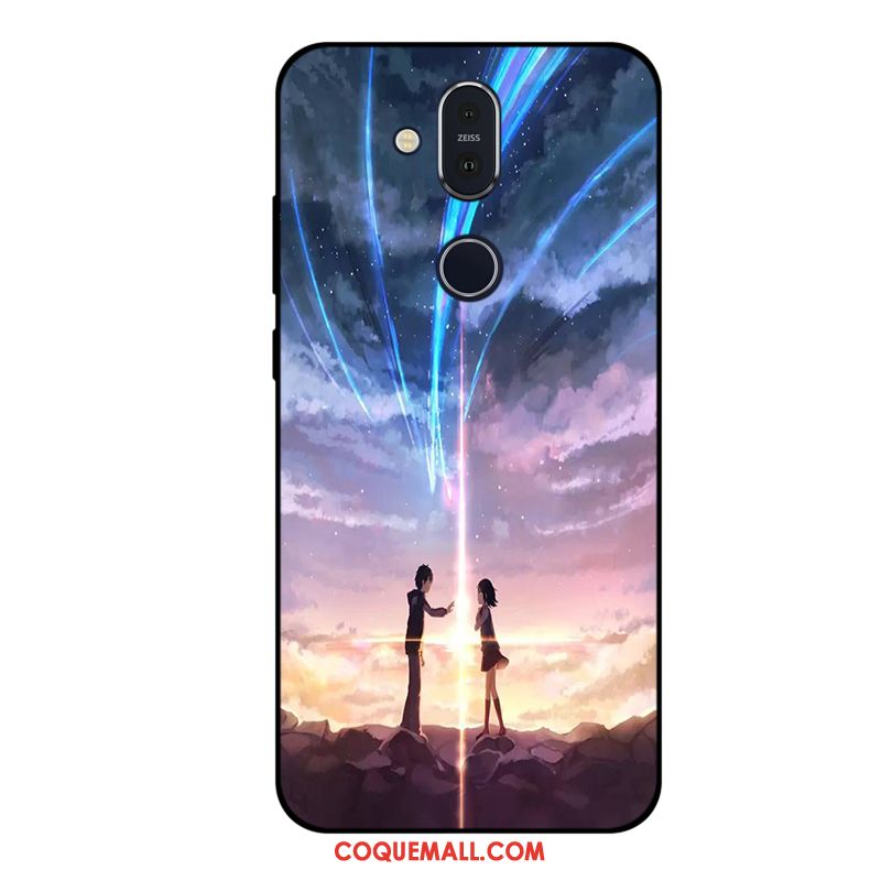 Étui Nokia 8.1 Incassable Ciel Étoilé Téléphone Portable, Coque Nokia 8.1 Protection Violet