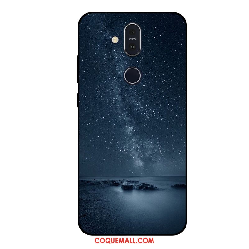 Étui Nokia 8.1 Incassable Ciel Étoilé Téléphone Portable, Coque Nokia 8.1 Protection Violet