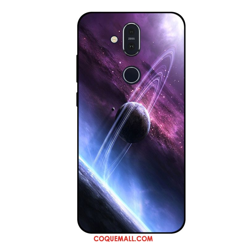 Étui Nokia 8.1 Incassable Ciel Étoilé Téléphone Portable, Coque Nokia 8.1 Protection Violet