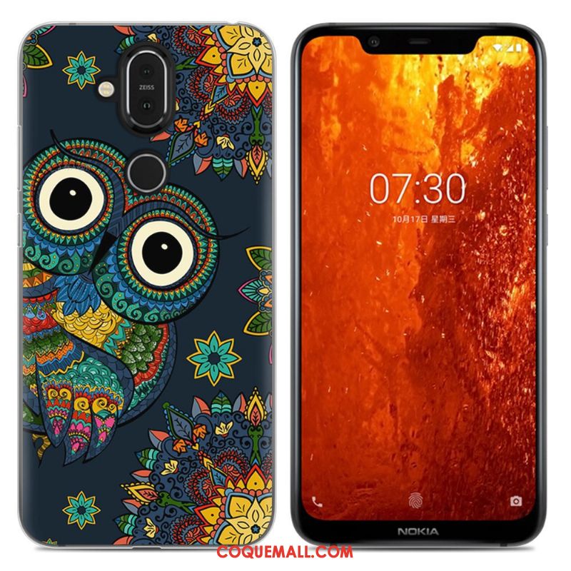 Étui Nokia 8.1 Incassable Dessin Animé Tout Compris, Coque Nokia 8.1 Téléphone Portable Violet