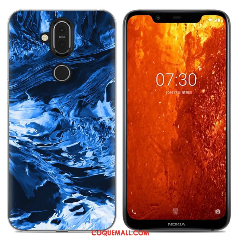 Étui Nokia 8.1 Incassable Dessin Animé Tout Compris, Coque Nokia 8.1 Téléphone Portable Violet