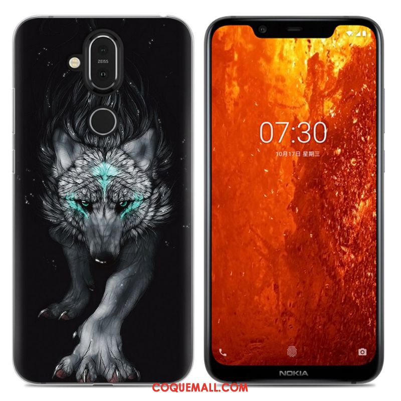 Étui Nokia 8.1 Incassable Dessin Animé Tout Compris, Coque Nokia 8.1 Téléphone Portable Violet