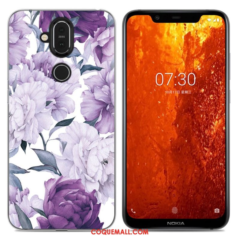 Étui Nokia 8.1 Incassable Dessin Animé Tout Compris, Coque Nokia 8.1 Téléphone Portable Violet