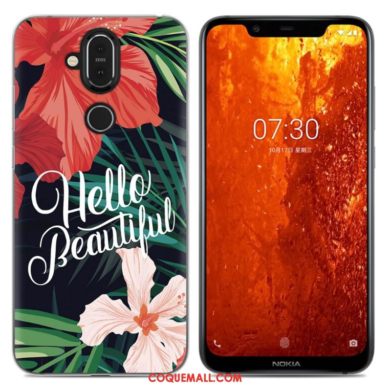 Étui Nokia 8.1 Incassable Dessin Animé Tout Compris, Coque Nokia 8.1 Téléphone Portable Violet