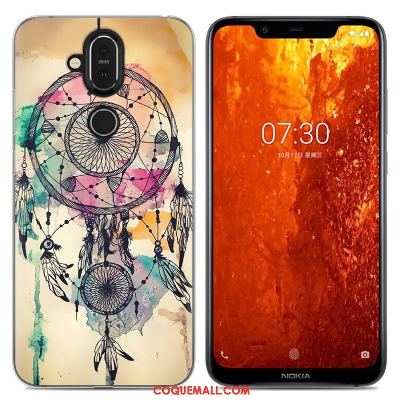 Étui Nokia 8.1 Incassable Dessin Animé Tout Compris, Coque Nokia 8.1 Téléphone Portable Violet