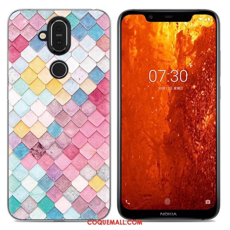 Étui Nokia 8.1 Incassable Dessin Animé Tout Compris, Coque Nokia 8.1 Téléphone Portable Violet