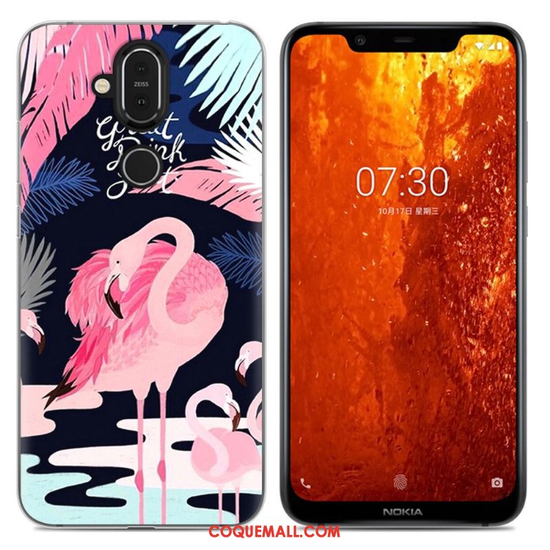 Étui Nokia 8.1 Incassable Dessin Animé Tout Compris, Coque Nokia 8.1 Téléphone Portable Violet