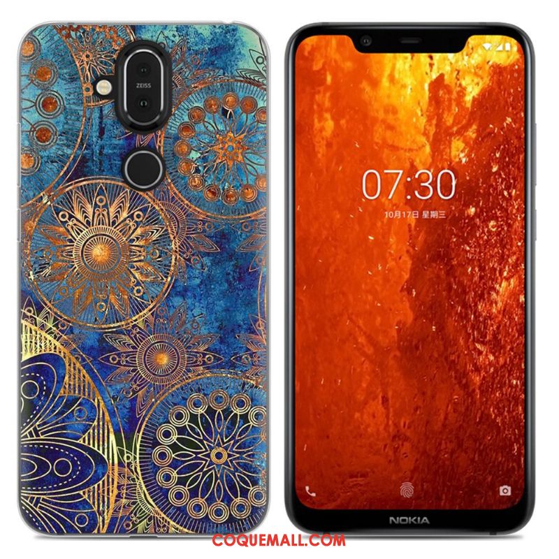 Étui Nokia 8.1 Incassable Dessin Animé Tout Compris, Coque Nokia 8.1 Téléphone Portable Violet