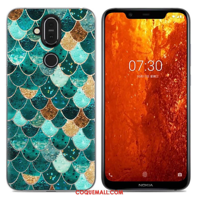 Étui Nokia 8.1 Incassable Dessin Animé Tout Compris, Coque Nokia 8.1 Téléphone Portable Violet