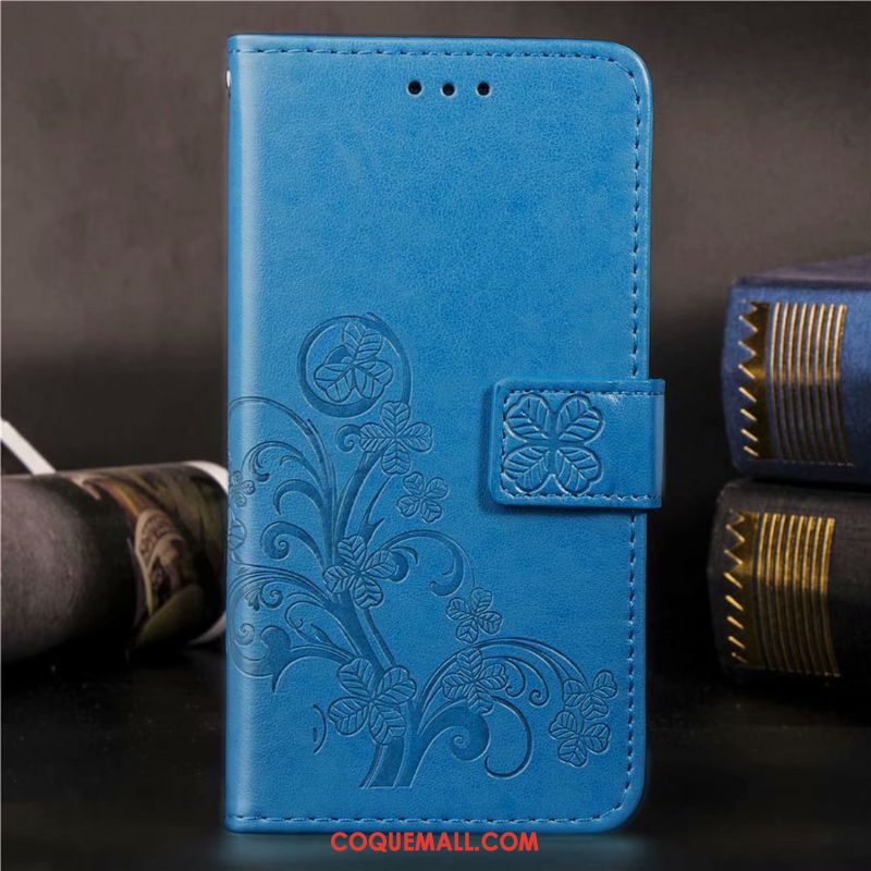 Étui Nokia 8.1 Téléphone Portable Incassable En Cuir, Coque Nokia 8.1 Bleu Fluide Doux