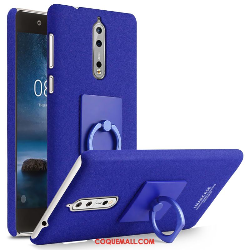 Étui Nokia 8 Noir Délavé En Daim Téléphone Portable, Coque Nokia 8 Anneau Une Agrafe