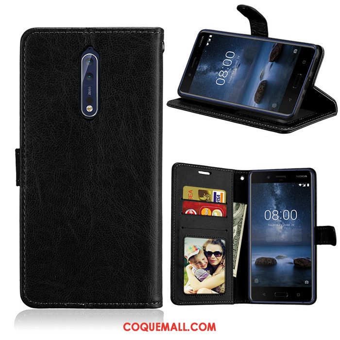 Étui Nokia 8 Protection Incassable Rouge, Coque Nokia 8 Étui En Cuir Téléphone Portable