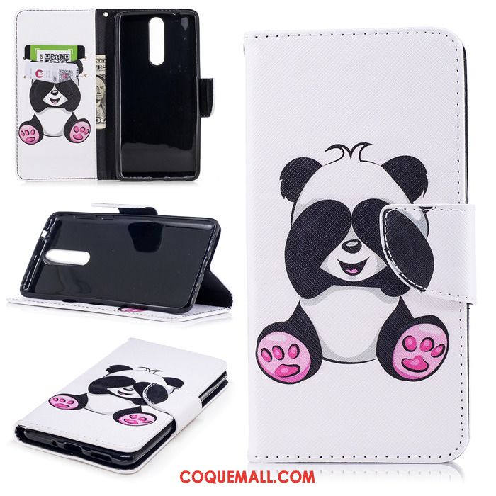 Étui Nokia 8 Protection Téléphone Portable Dessin Animé, Coque Nokia 8 Blanc Étui En Cuir