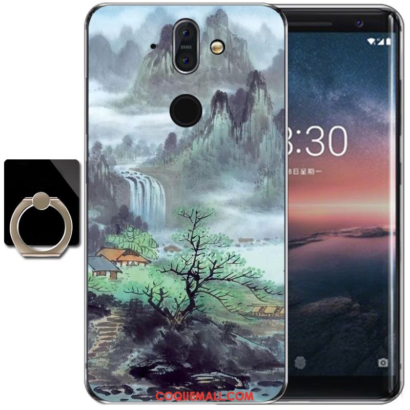 Étui Nokia 8 Sirocco Protection Haute Violet, Coque Nokia 8 Sirocco Fluide Doux Dessin Animé