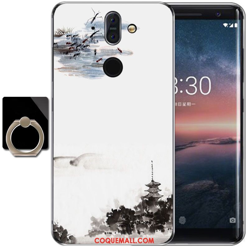 Étui Nokia 8 Sirocco Protection Haute Violet, Coque Nokia 8 Sirocco Fluide Doux Dessin Animé