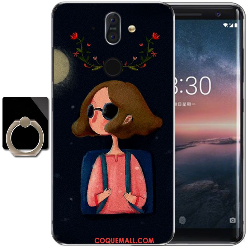 Étui Nokia 8 Sirocco Protection Haute Violet, Coque Nokia 8 Sirocco Fluide Doux Dessin Animé