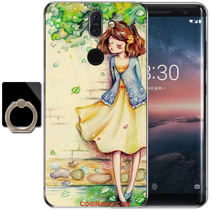 Étui Nokia 8 Sirocco Protection Haute Violet, Coque Nokia 8 Sirocco Fluide Doux Dessin Animé