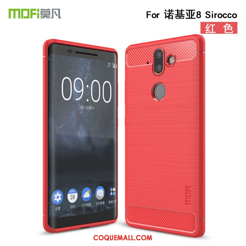 Étui Nokia 8 Sirocco Rouge Très Mince Téléphone Portable, Coque Nokia 8 Sirocco Tout Compris Silicone