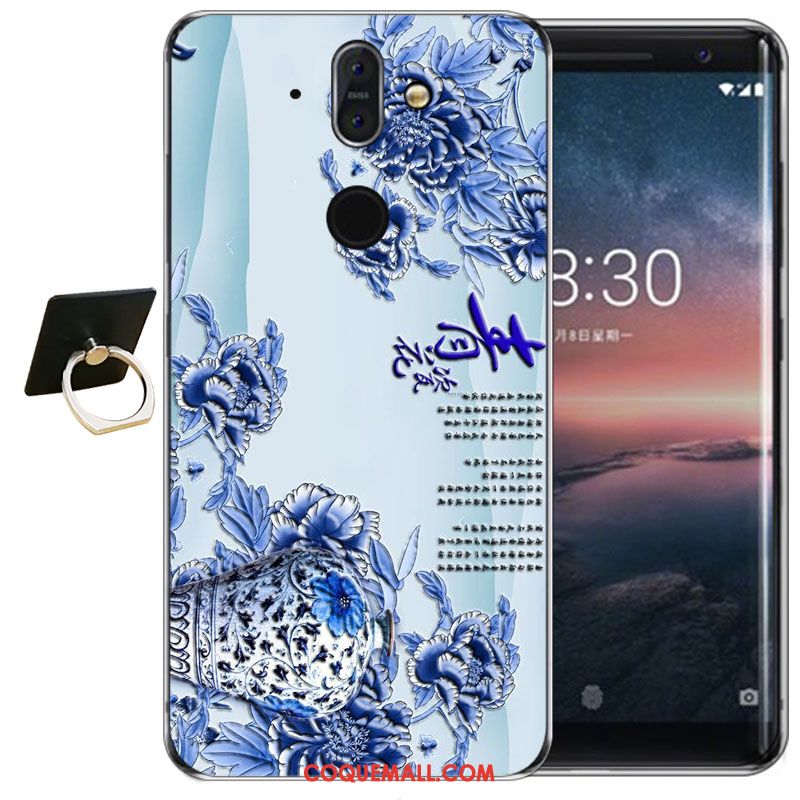 Étui Nokia 8 Sirocco Transparent Tout Compris Protection, Coque Nokia 8 Sirocco Haute Bleu