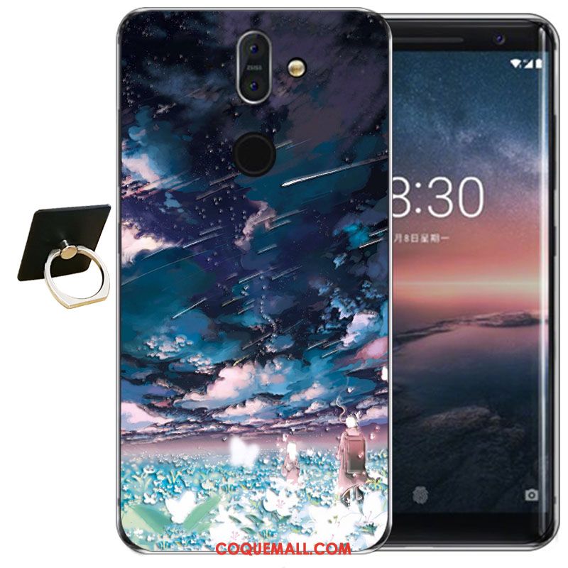 Étui Nokia 8 Sirocco Transparent Tout Compris Protection, Coque Nokia 8 Sirocco Haute Bleu