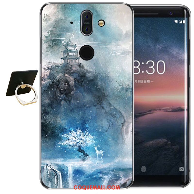 Étui Nokia 8 Sirocco Transparent Tout Compris Protection, Coque Nokia 8 Sirocco Haute Bleu