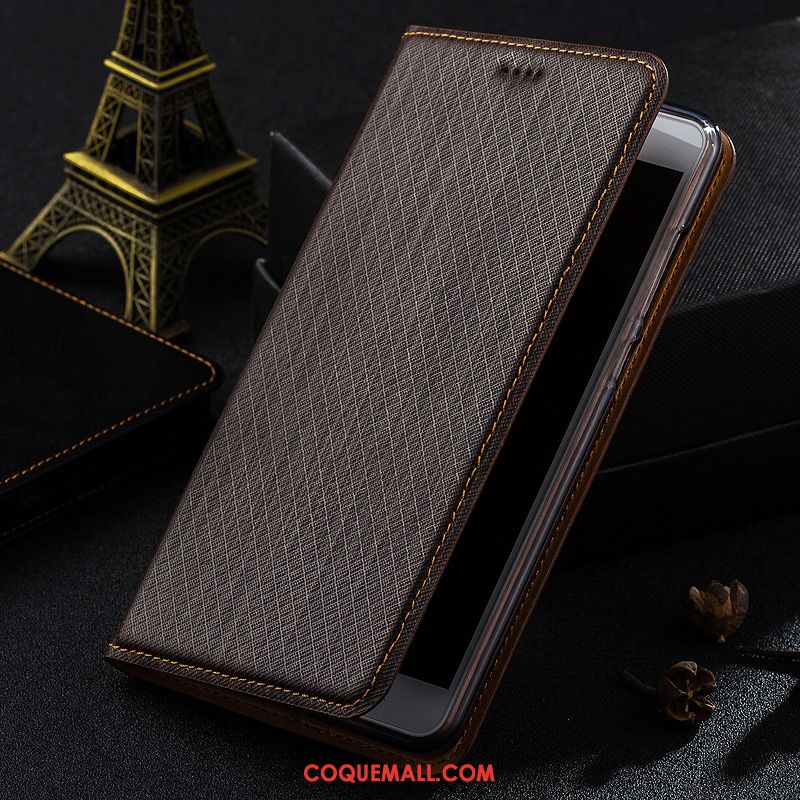 Étui Nokia 8 Sirocco Téléphone Portable Cuir Véritable Protection, Coque Nokia 8 Sirocco Plaid Haute Braun